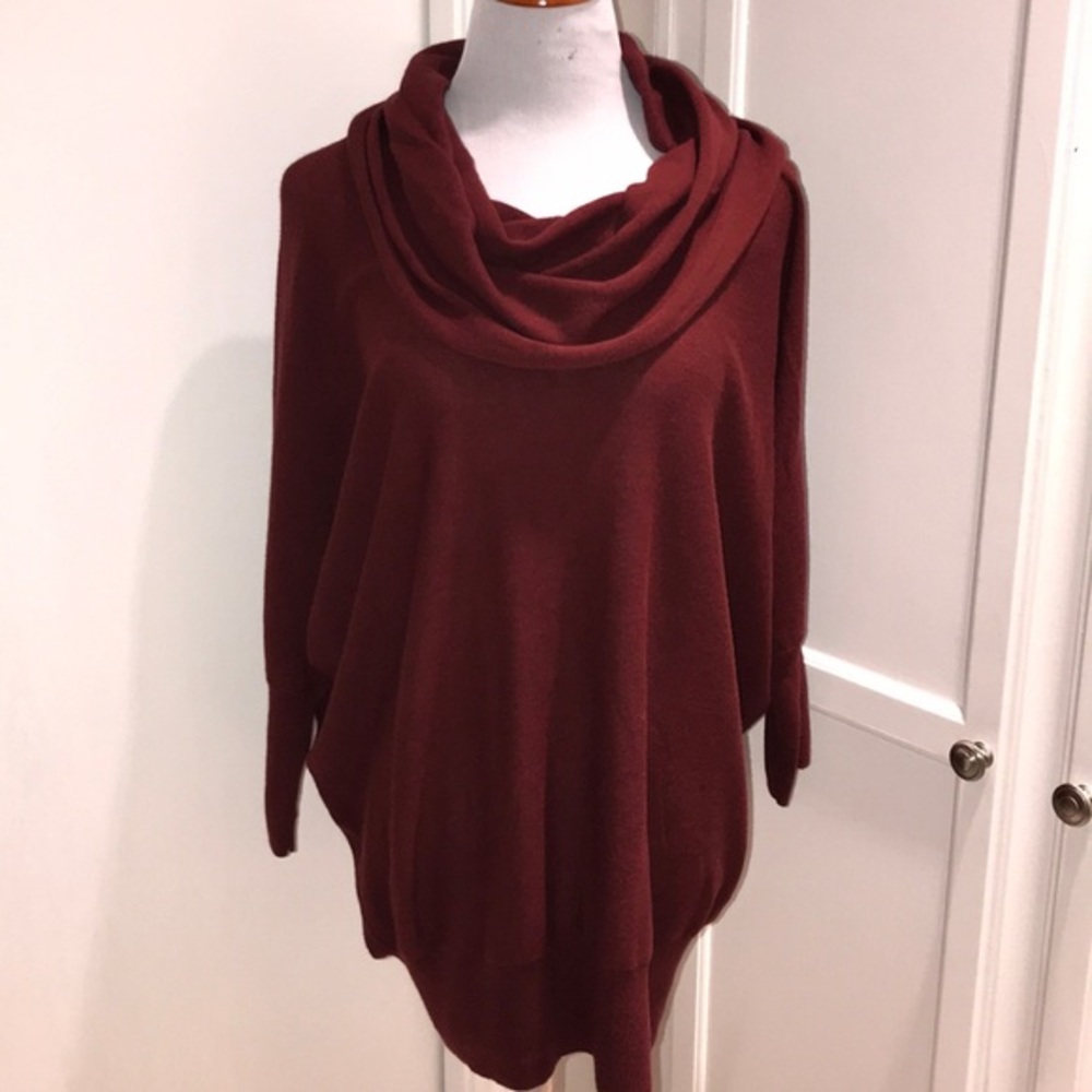YET AGAIN NWOT burgundy cowl neck sweater